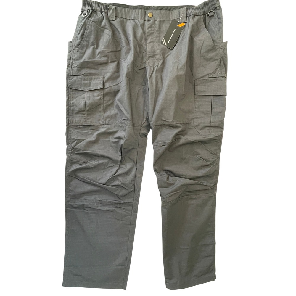 NWT Unbranded Mens Grey Tactical Cargo Pants Ripstop Work Outdoor 44X32 New